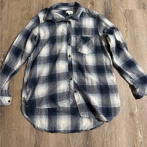 Sonoma Navy and White Checkered Shirt